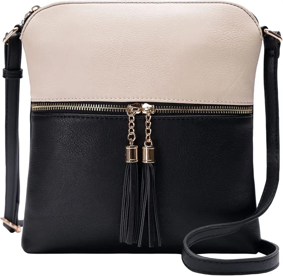 Solene Womens Lightweight Medium Crossbody Purse with Tassel, Perfect Size Crossbody Bags for Daily Use, travel