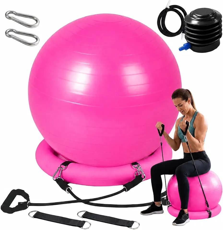 Relaxdays Gymnastikball, bis 150 kg, Rückentraining, Größen- & Farbwahl