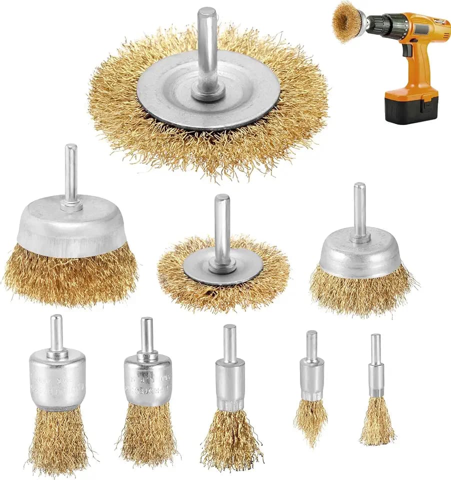 Embedo 9-teilig Drahtbürste Bohrmaschine Metall Satz