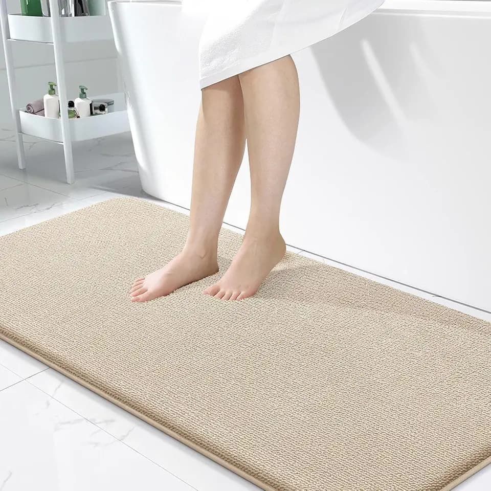 Homaxy Memoryschaum Badematte rutschfest Badezimmerteppich-60x120 cm, Beige