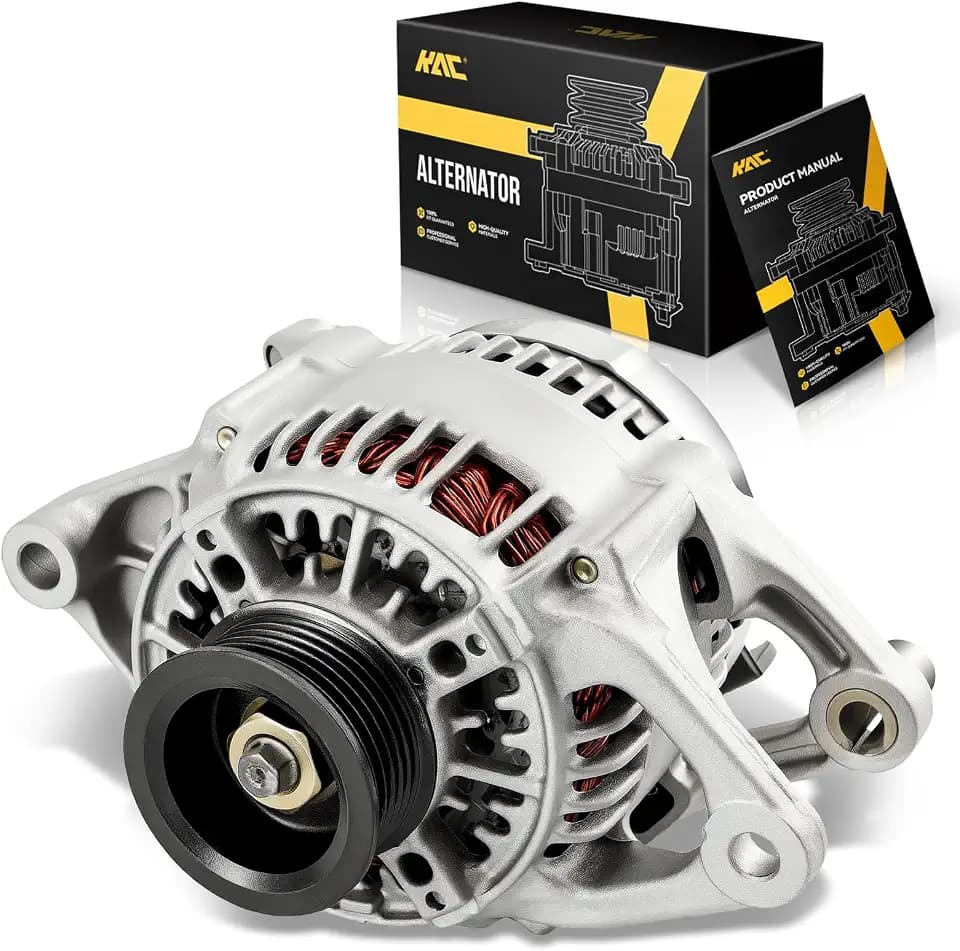 KAC Alternator For 91-98 Cherokee Wrangler TJ 2.5L V4 & 4.0L V6 98-97 TJ L4/L6 2.5L/4.0L 98-97 Cherokee L4/L6 2.5L/4.0L Replace Number 13341 13442Alternator High Output 12V 90Amp CW 6-Groove Pulley
