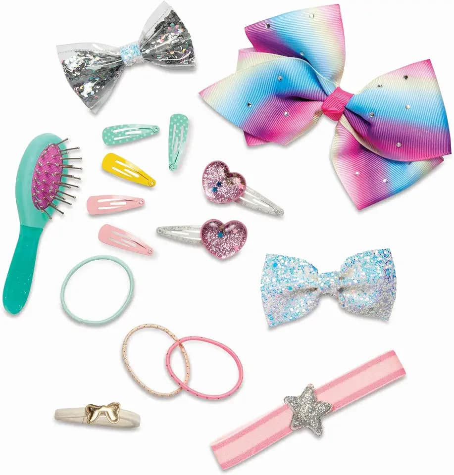 Glitter Girls 14-Inch Doll Hair Play Set, 16 Styling Accessories, Pegged