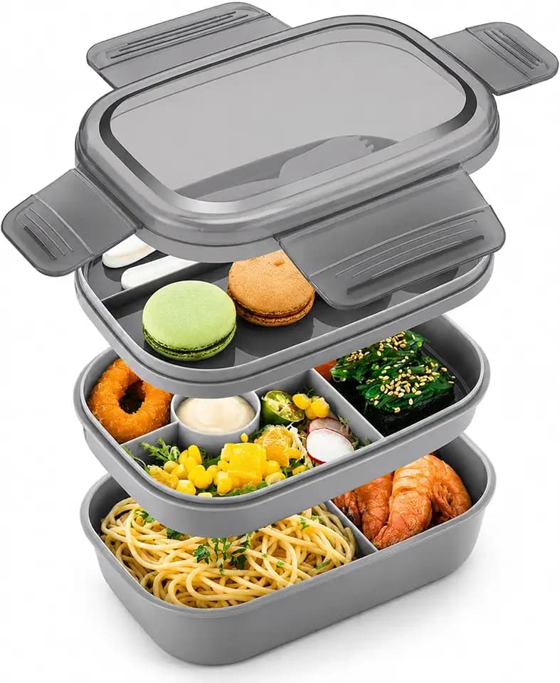 URMONA Lunchbox Erwachsene 1900ml Auslaufsicher Brotdose Bento Box Fächer