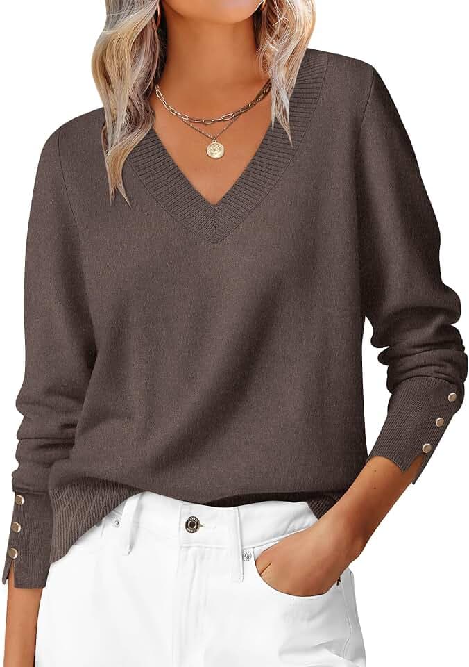 ANRABESS Sweaters for Women Fall Lightweight Knit Pullover
