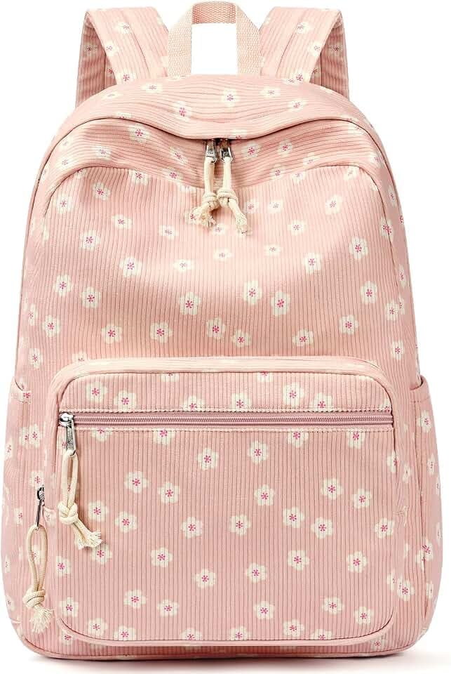 mibasies Cute Preppy Corduroy Kids Bookbag and School Backpack for Girls