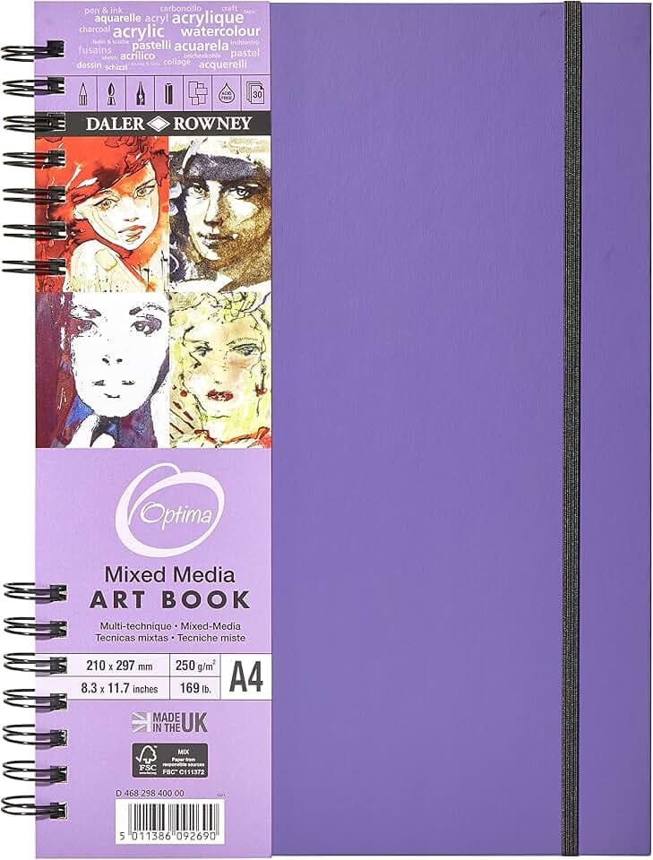 Daler Rowney 468298400 Pad für Verschiedene Medien, Einzelbett, Amethyst, WB A4 250G 30SH