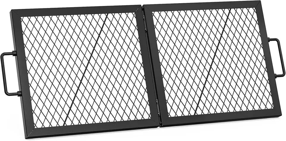onlyfire Foldable Rectangular Heavy‑Duty Steel Fire Pit Cooking Grate
