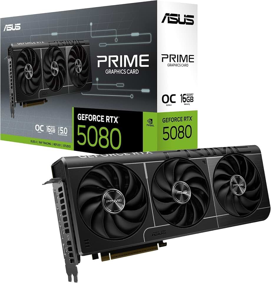 ASUS Prime GeForce RTX 5080 16GB GDDR7 OC Edition Gaming Graphics Card