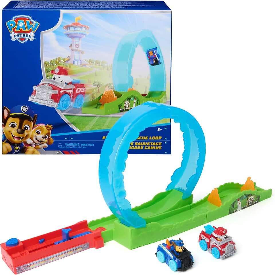 PAW Patrol Pup Squad Rescue Loop Track Playset with 2 Toy Cars