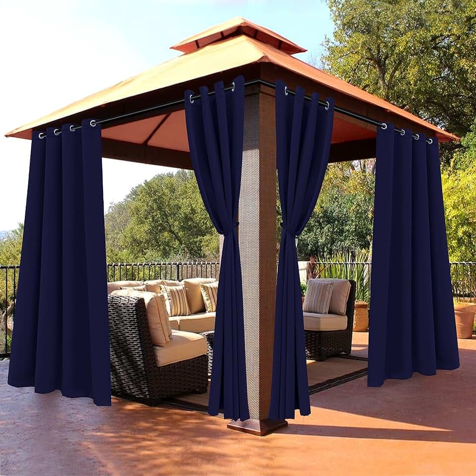 BONZER Waterproof Outdoor Blackout Curtains for Patio Thermal Insulated