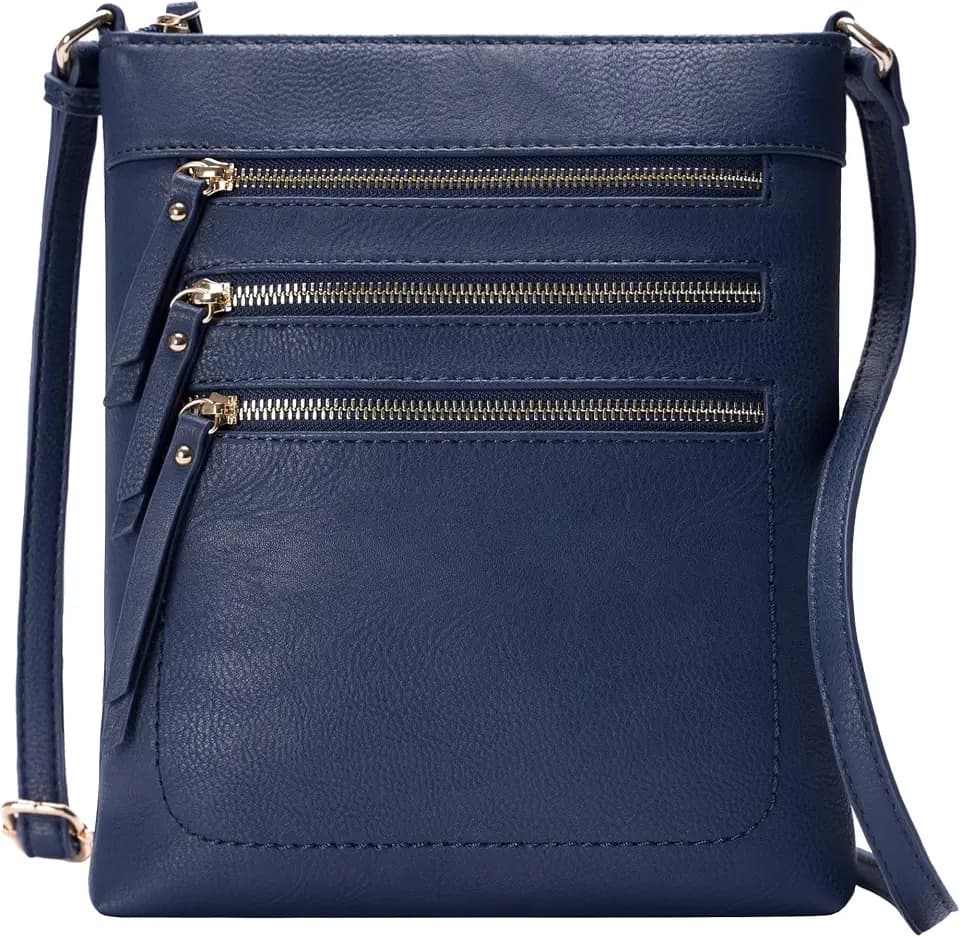Solene Crossbody Bag Functional Multi Pocket Messenger Purse Top Zip Closure Shoulder Handbag With Adjustable Strap