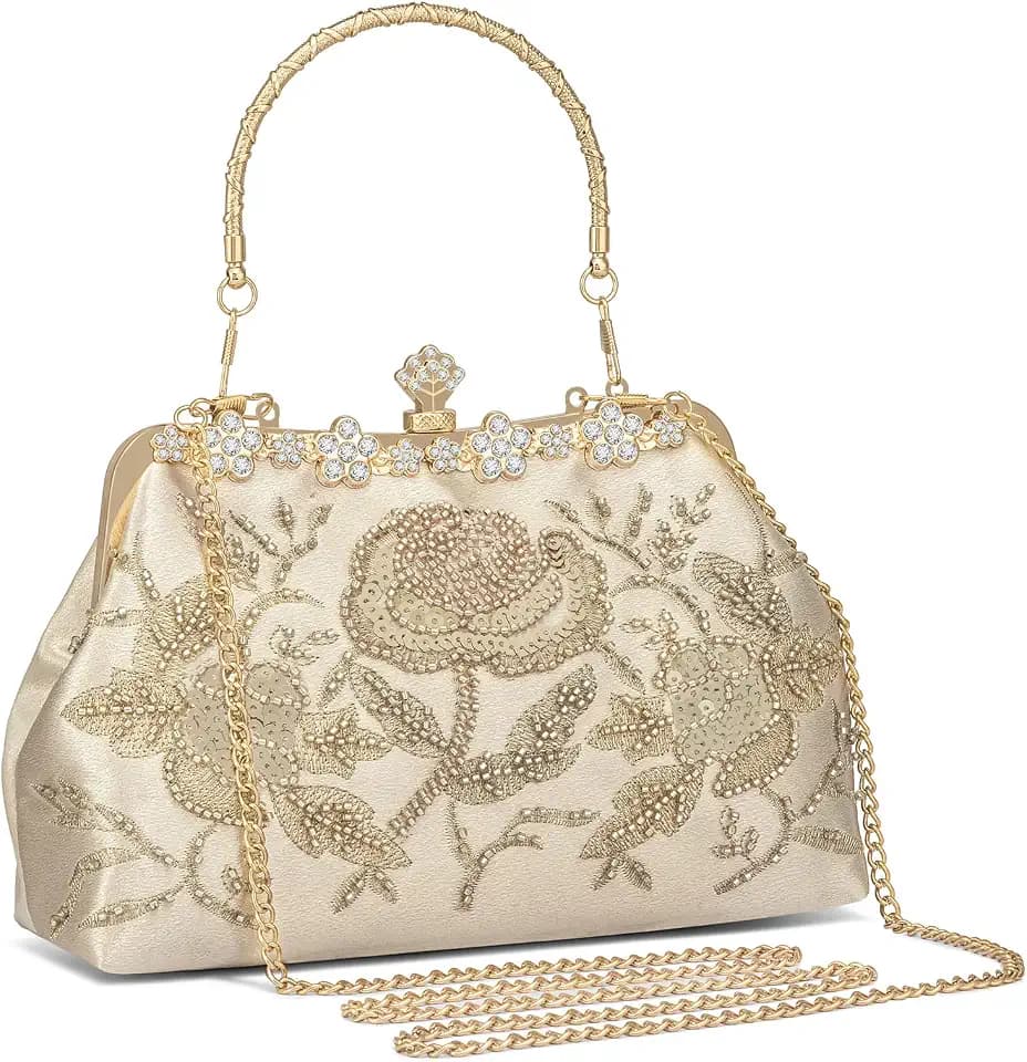 UBORSE 1920s Vintage Clutch Purse Beaded Evening Bag Women