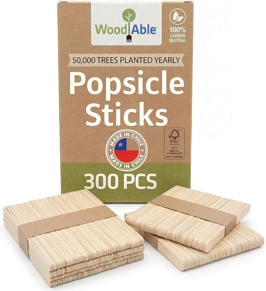 Popsicle Sticks, Craft Sticks, 300 Pack, 4.5-Inch Natural Wood