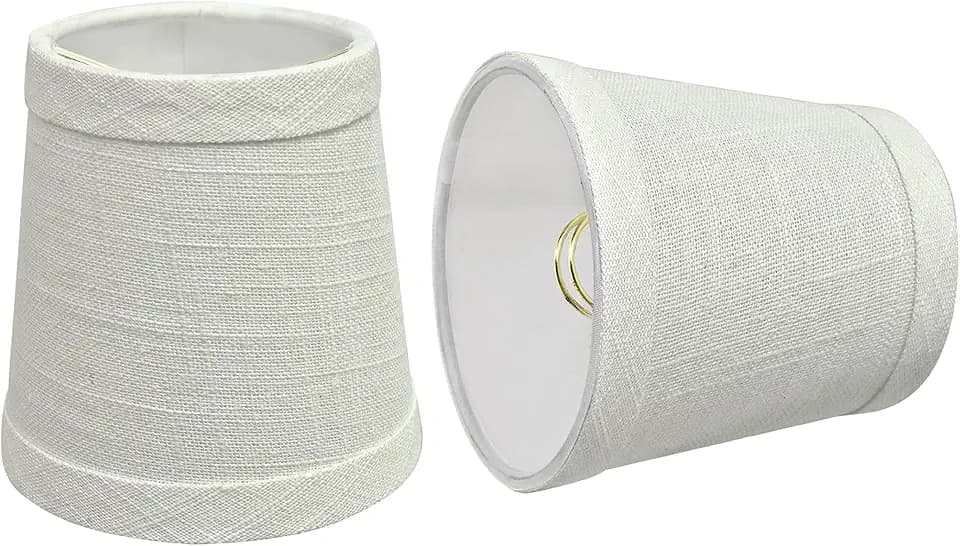 Aspen Creative 32713-2B, Empire Clip-On Chandelier Lamp Shade, Off White, 3" Top x 4" Bottom x 4" Slant Height, Set of 2
