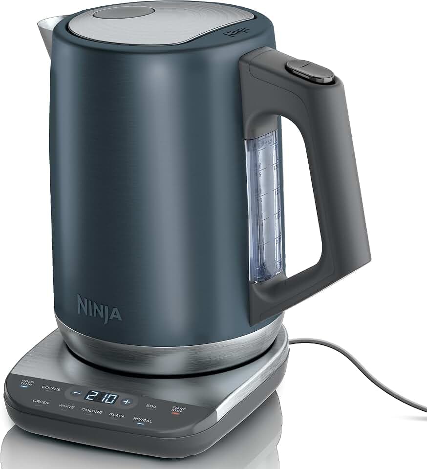 Ninja KT200BL Precision Temperature Electric Kettle, 7-Cup, Blue Stainless