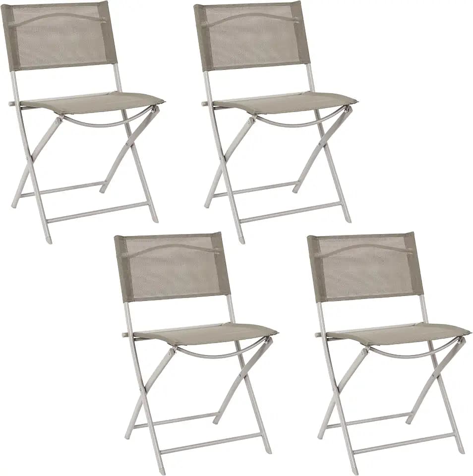 HOME DECO FACTORY 4er-Set Stühle Elba Außenmobiliar Beige