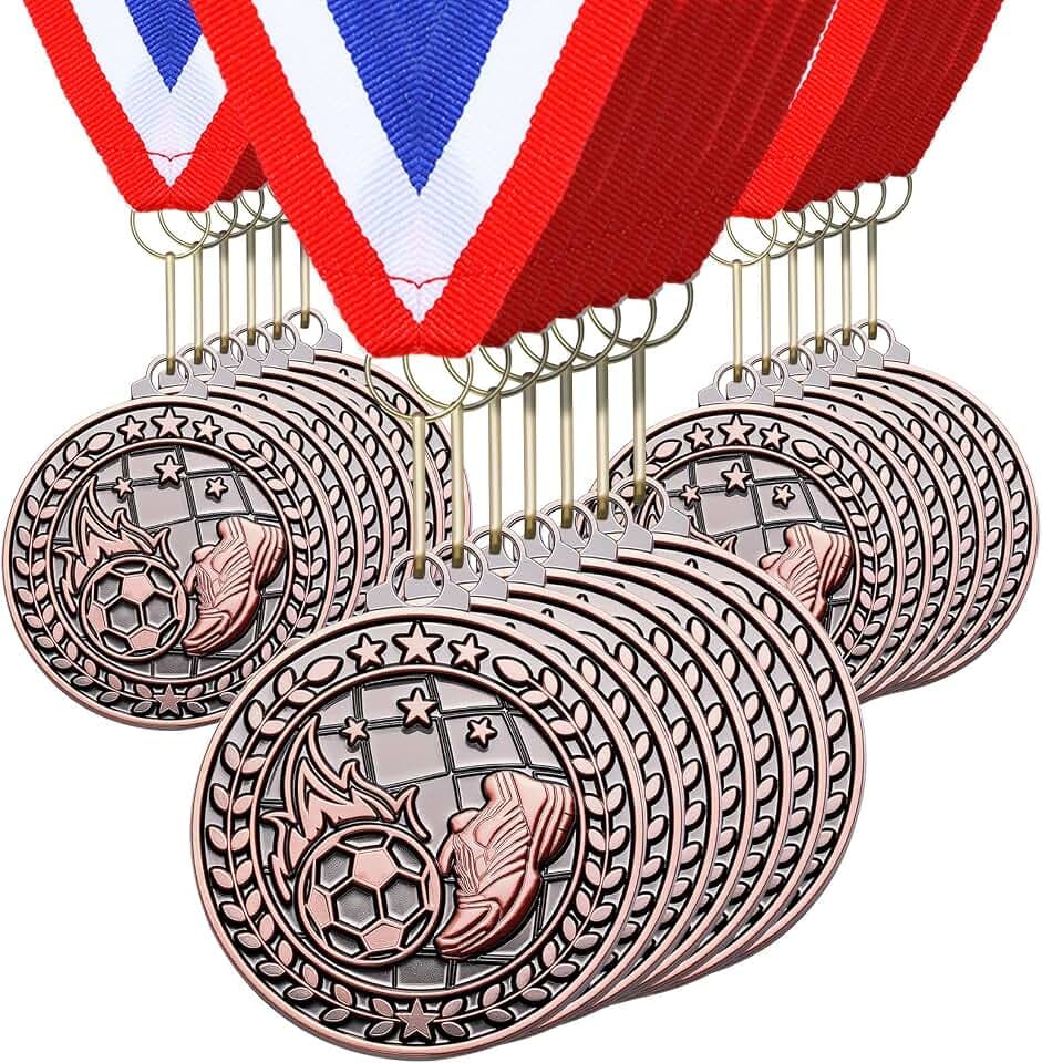 Remuuly Bronze Medals 2" with Ribbon Sports