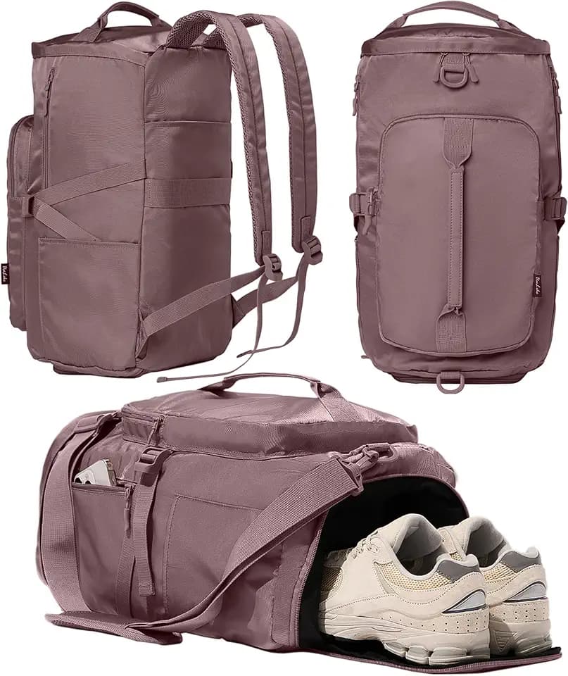 Gym Bag for Women with Shoe Compartment and Wet Pocket Convertible Gym Backpack workout Duffel Bag Multiple Pockets 30L
