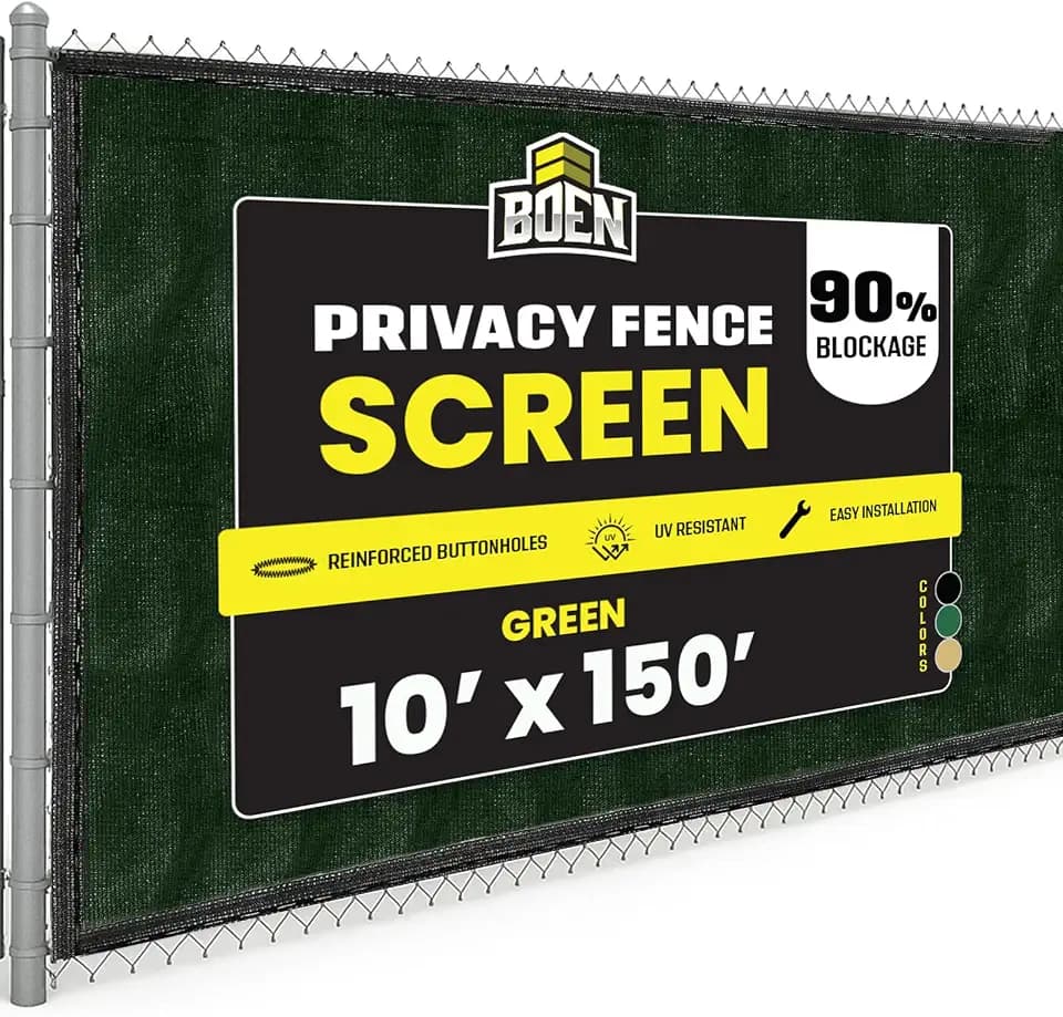 Orion 10 FT X 150 FT Privacy Fence Screen Netting MESH Fabric WINDSCREEN with Reinforced Eyelets for Garden Fence OR Any Outdoor Metal OR Wooden Fencing - Green
