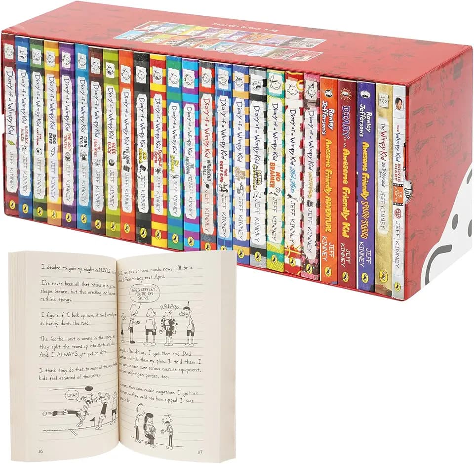 AKIE A Library of a Dirary of Wimppy Kid 1-25 Complete Box Toy Set Paperback