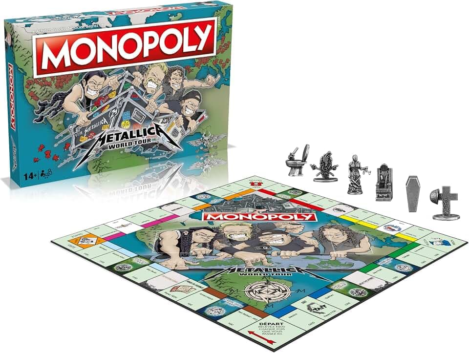Winning Moves Monopoly Metalica – Gesellschaftsspiel – Brettspiel – 2 bis 6 Spieler – französische Version