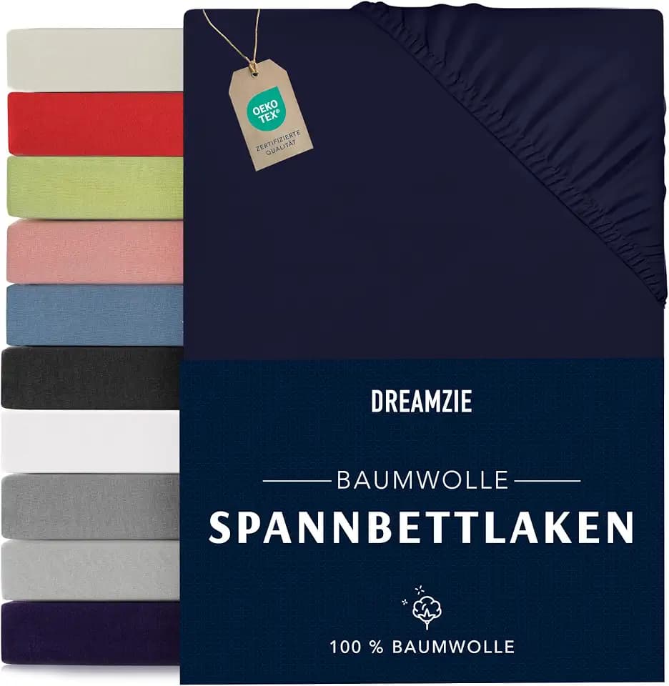 Dreamzie - Spannbettlaken - 140x200cm - 100% Baumwolle Jersey