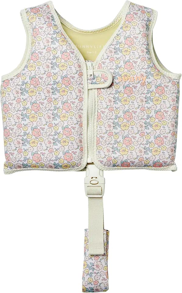 Sunnylife Swim Vest, 1-2 Years, Into The Garden Ditsy Floral, EPE/Natural Rubber/Polyester, 13.39x12.6x1.77 Inches, 1.27 lbs