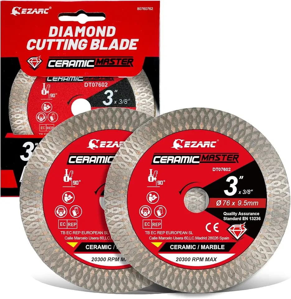 EZARC 3 Inch Super Thin Diamond Tile Blade, 3/8" Arbor, 2-Pack
