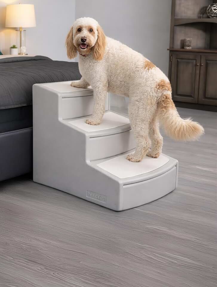 Pet Gear Easy Step III Extra Wide Pet Stairs, Sea Salt