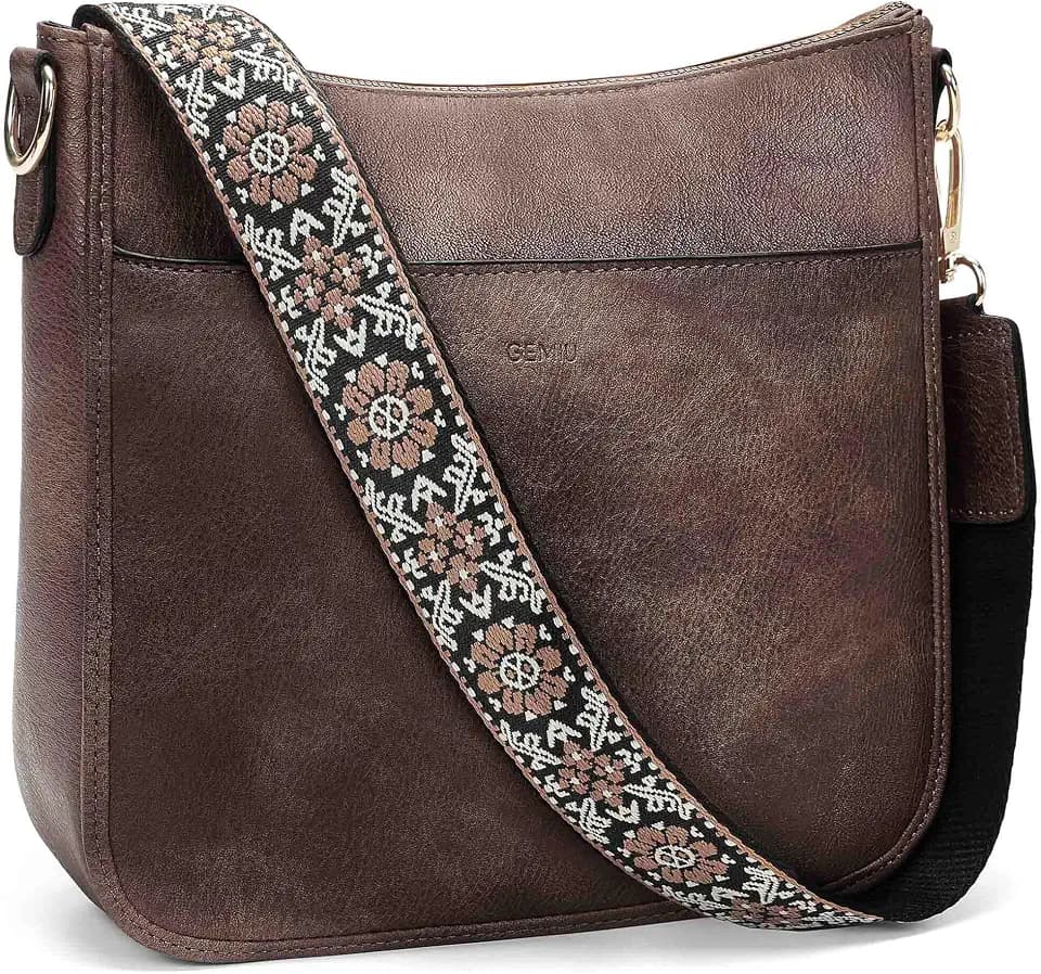 GEMIU Medium Crossbody Purse for Women Crossover Bags with Guitar Strap