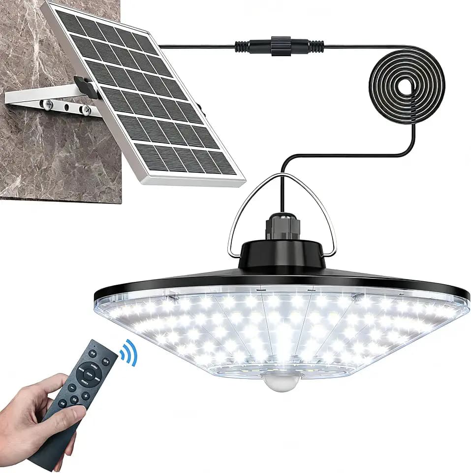 Solar Shed Light Indoor Outdoor Motion Sensor Dusk to Dawn 198 LEDs 1Pack