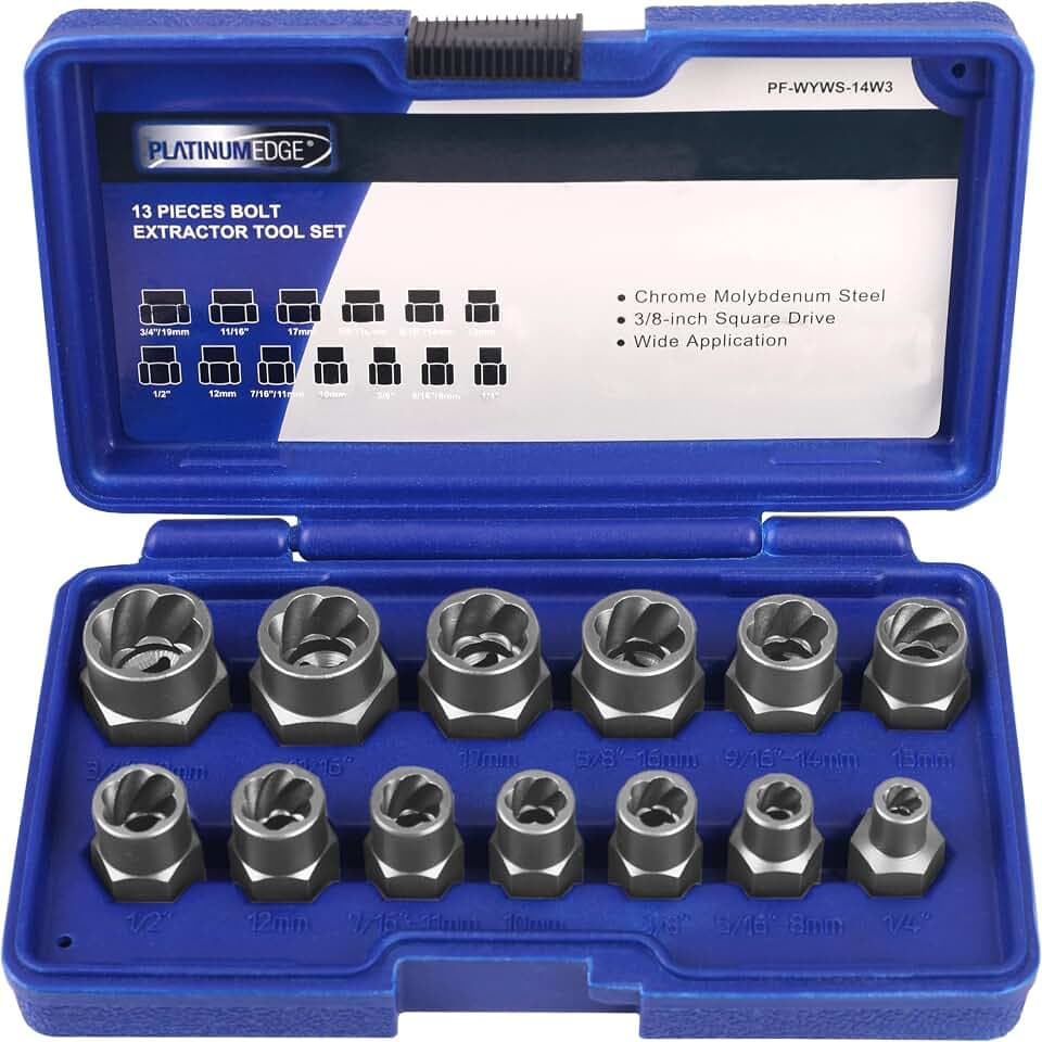 PLATINUMEDGE 13 Pieces Impact Bolt & Nut Remover Set