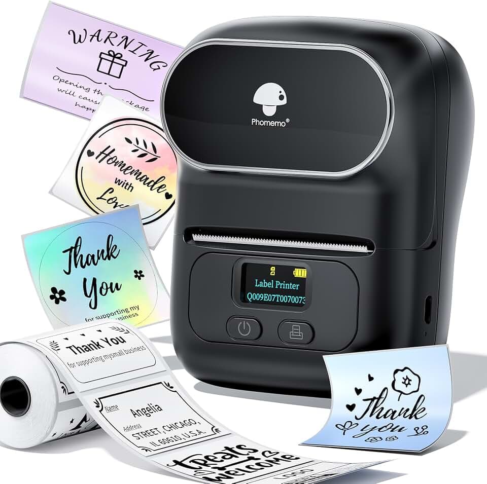M110 Label Maker - Barcode Label Printer Portable Bluetooth Maker Machine