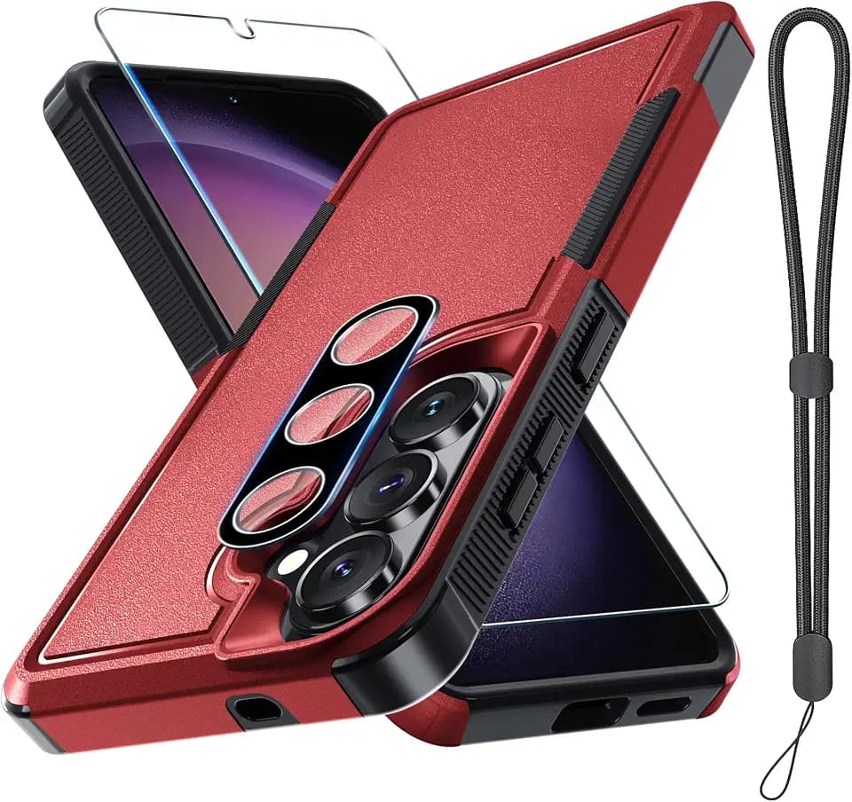for Samsung Galaxy S26+ Plus Case,Military Grade Phone Cover, Red