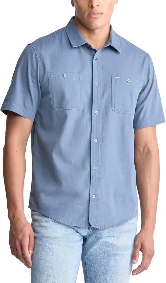 Buffalo David Bitton Men's Short Sleeve Solid Button Down