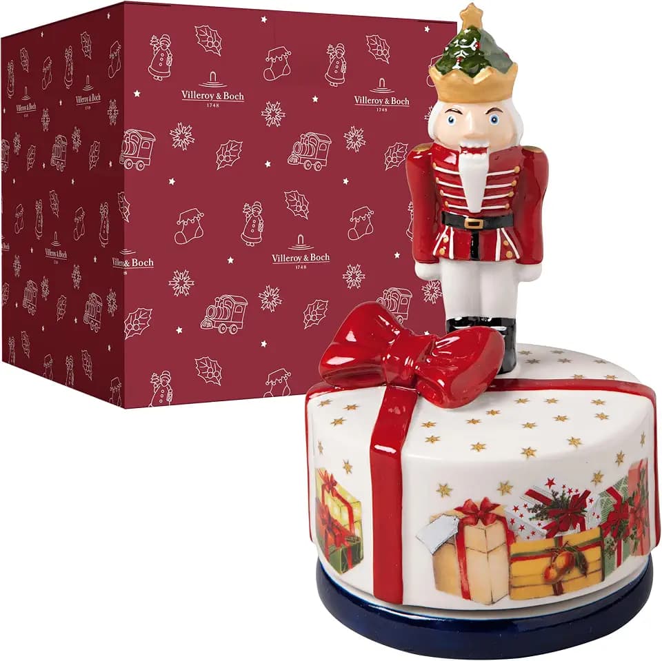 Villeroy & Boch - Nostalgic Melody Nussknacker Drehend Bunt, Weihnachtsdeko, Spieluhr Weihnachten, Music Box, Deko Modern, Tischdeko, Dekoartikel Xmas, Weihnachten, Porzellan, Metall, Kunststoff