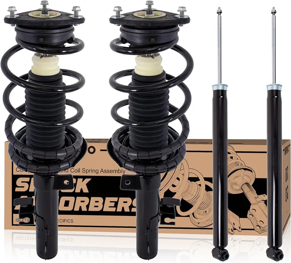 KUIPERAUTO Complete Front Rear Struts Coil Spring Assembly 172264 172263 Compatible for 2006-2010 Mazda 5/2004-2009 Mazda 3 Excluding Speed Model Replacement Shocks Absorbers (4PCS)