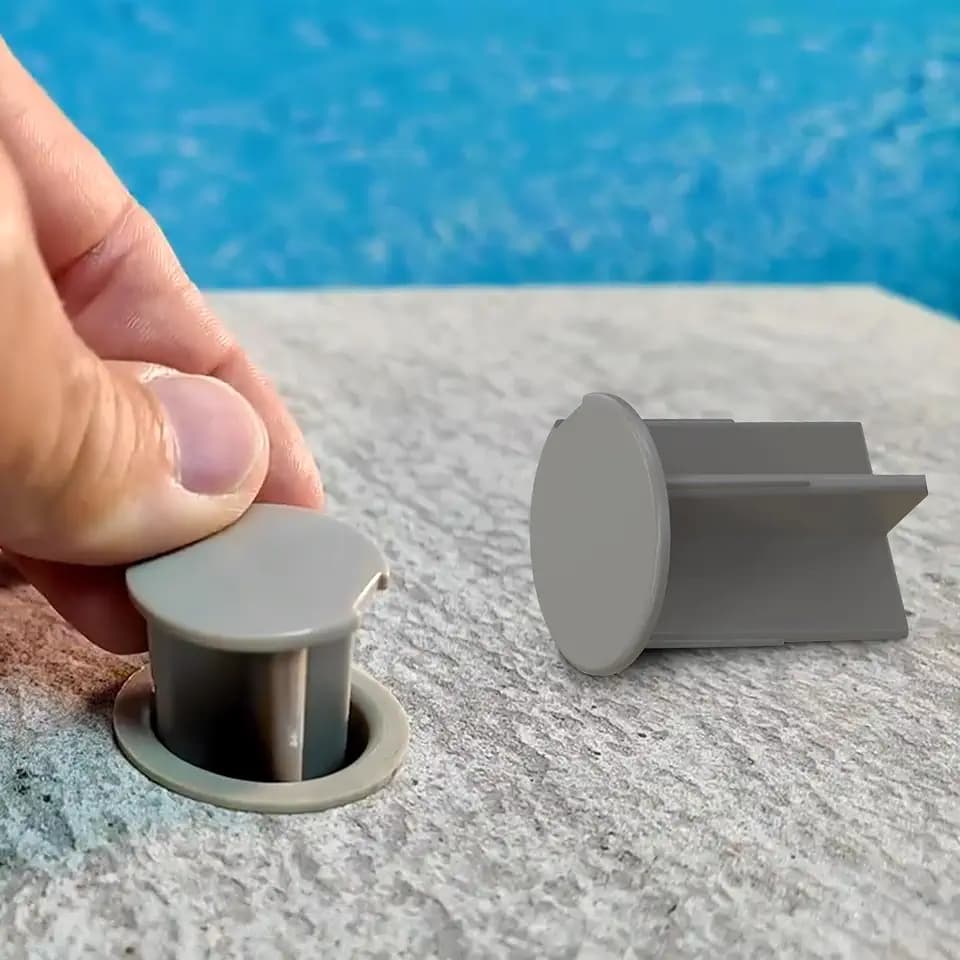 Pool Fence Hole Caps for 1-Inch Poles, Putty, 25 Pack