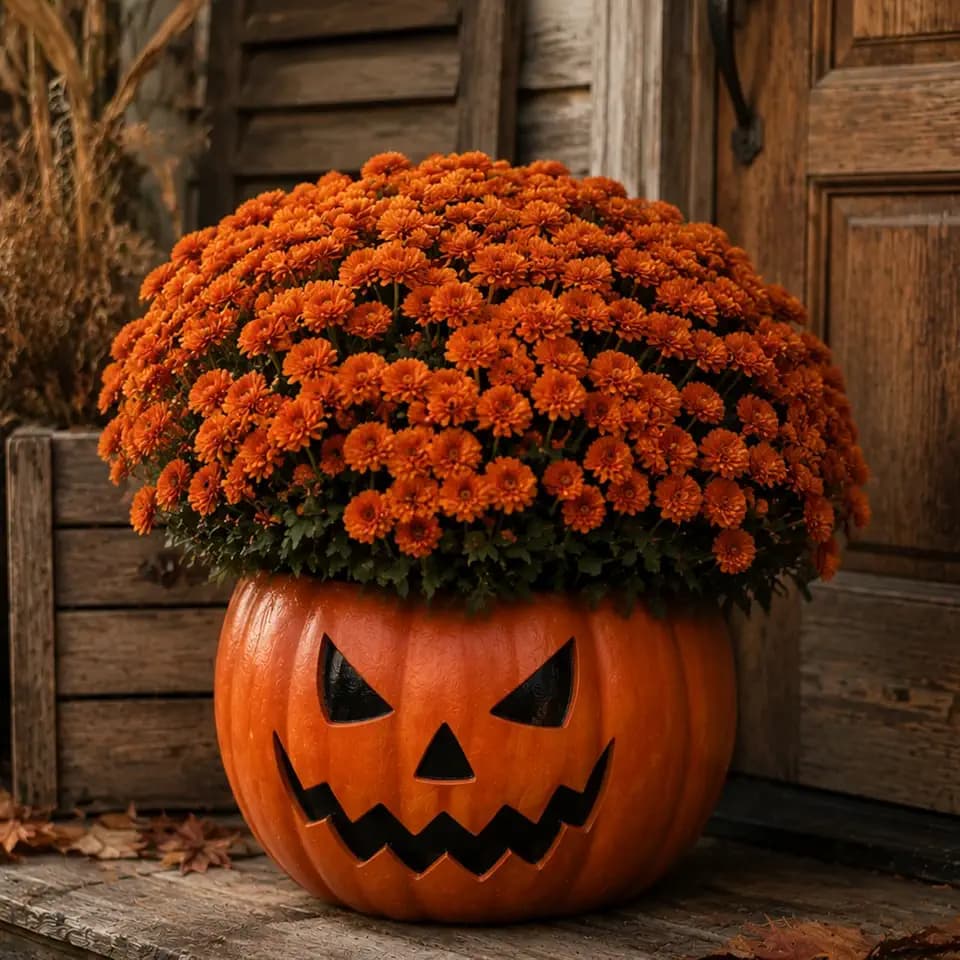 Thyle Halloween Pumpkin Planter Resin Large Jack O Pumpkin Resin Flower Pot