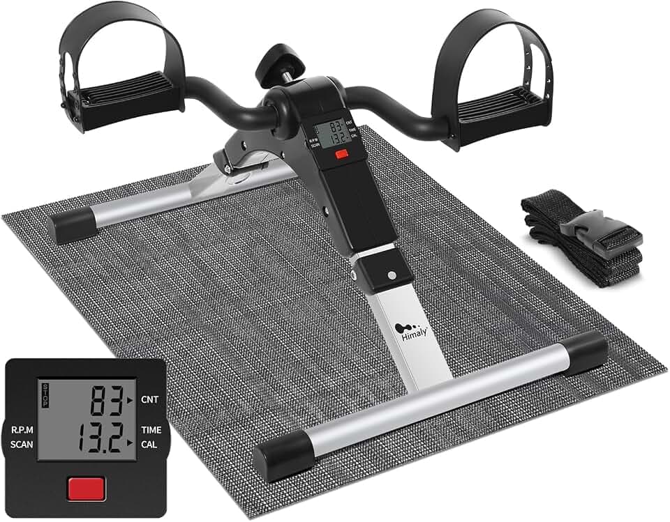 himaly Minibike Heimtrainer Bewegungstrainer Pedaltrainer Arm und Beintrainer Trainingsgerät Fitnessgerät mit LCD-Monitor Einstellbarer Widerstand Fahrradtrainer Fitness-Fahrrad Heimfahrrad