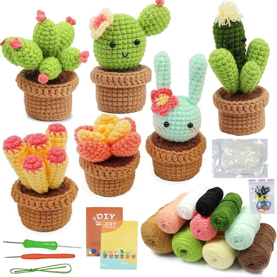 Mecctuck 6 Häkelset für Anfänger, Crochet Set, Wolle zum Häkeln, Häkeln für Anfänger, Wolle zum Stricken für DIY-Handarbeiten mit Häkelnadeln, Häkel Set Anfänger, Häkelset mit Tutorial und Anleitung