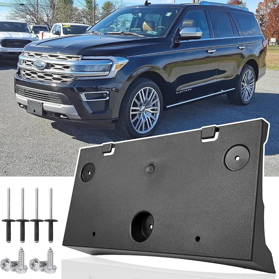 Front License Plate Frame for Ford Expedition 2022 2023 2024 Front Bumper License Plate Holder Mounting Bracket Cover Replace # NL1Z-17A385-AA Partslink # FO1068194