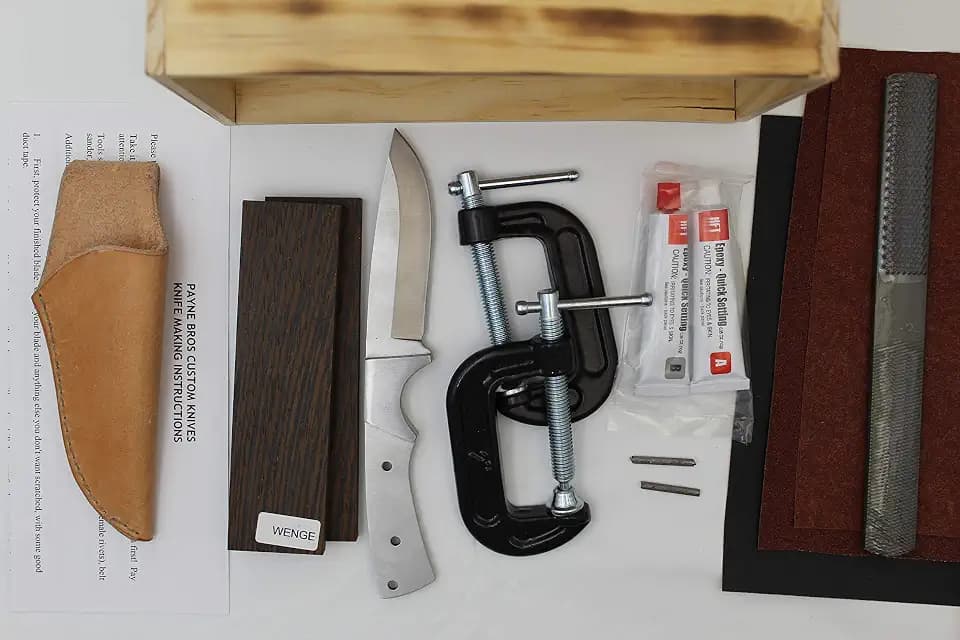Knives of Payne Knife Making Crates - No Tools required - Knife Kits (Cutty Wenge)