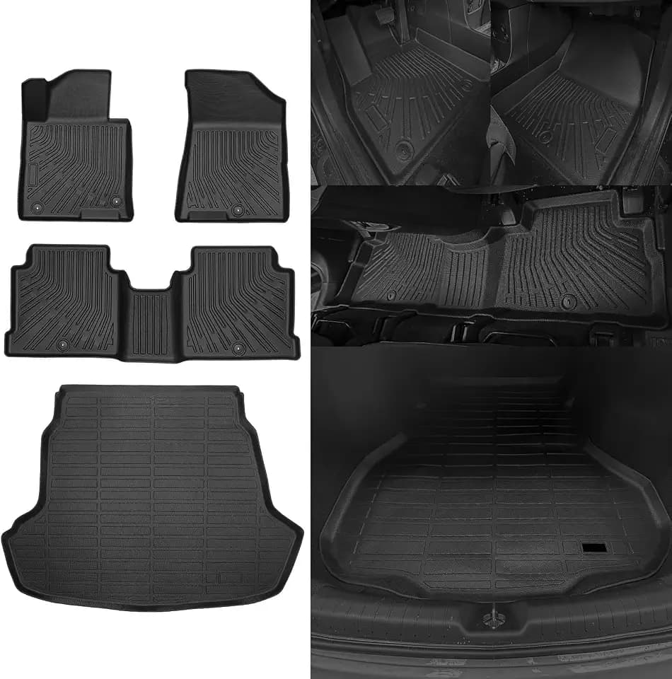 Naibeve Floor Mats for Hyundai Sonata 2015-2019/Kia Optima 2016-2020 - All Weather Custom Fit for Hyundai Sonata Floor Mats Liners with Cargo Liner Accessories