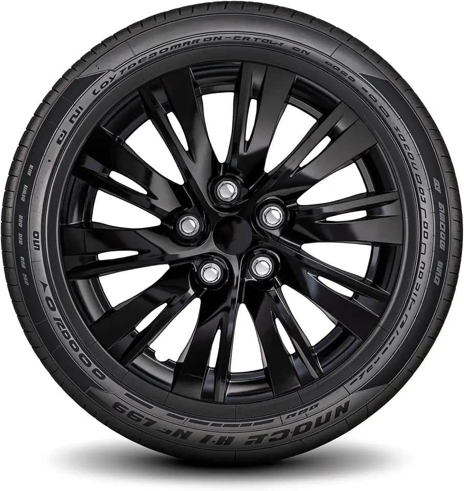 LYDS Shift BG Gloss Black Universal 15 inch Premium ABS Hubcap Wheel Cover Replacement Set of 4 - OWC-15BG
