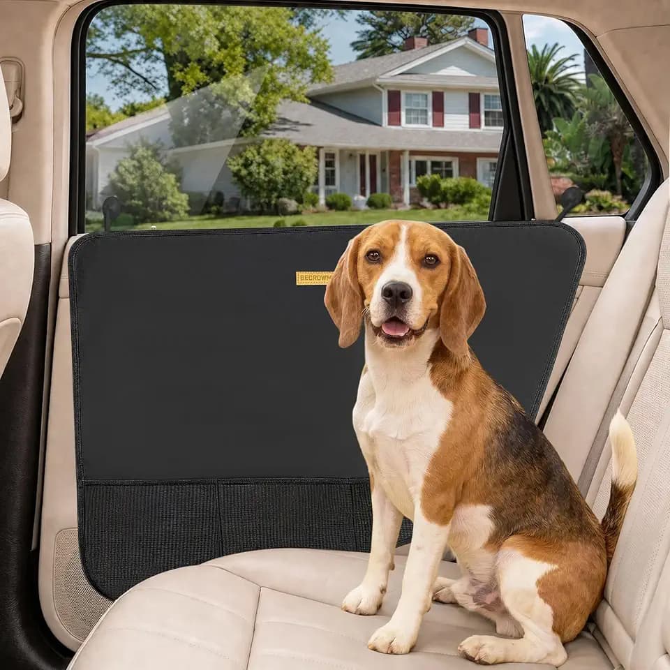 2 Packs Car Door Protector for Dogs, Waterproof Anti-Scratch Shield with Suction Cup (Black) (Black-A)