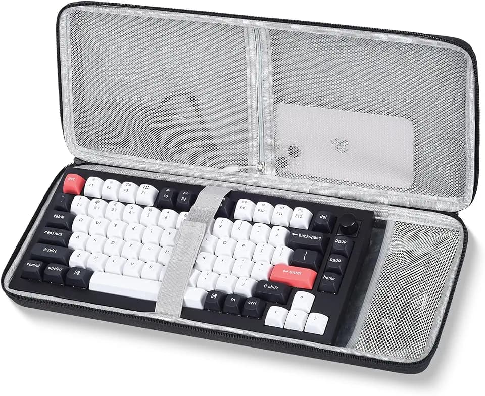 84-Key Keyboard Case, 75% Gaming Hard Shell Travel Carrying Bag for AULA F75 Pro/ F75, Kisnt KN85, Keychron K2, Redragon K673 PRO, Keyboard and Mouse Combo Case