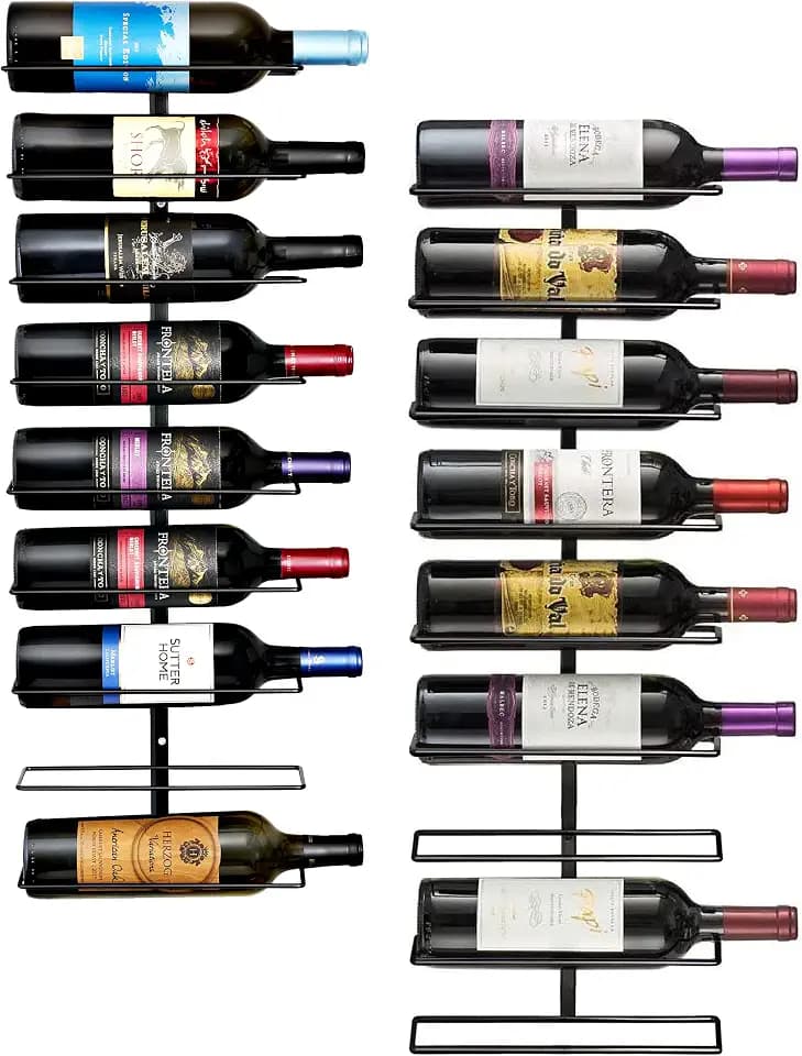 Sorbus Wall Mounted Wine Rack, Metal Bottle Rack (9 Bottle, 2 Pack)