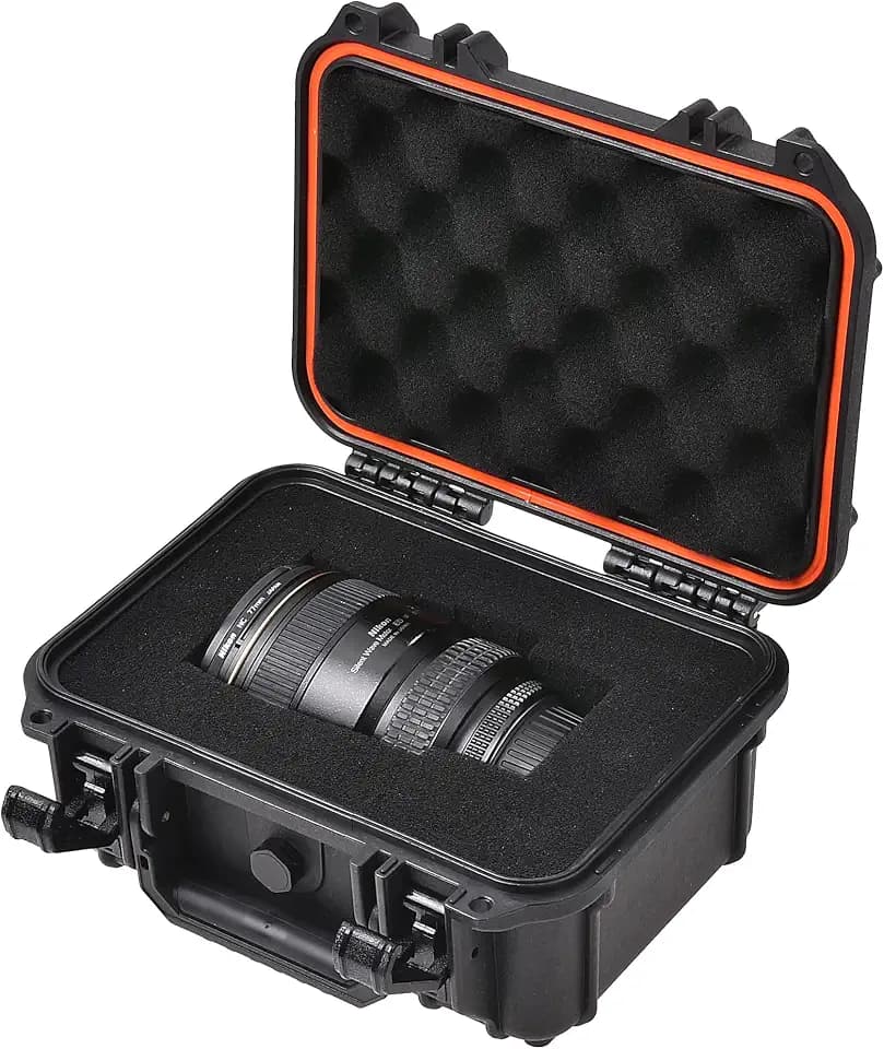 Tactix Hard Case S Waterproof Camera Protective Case IP65 Heavy-Duty with Custom Foam Insert, Fit Use of Drones, Camera, Equipments, Tools, 9.25"x7.48"x4.4" Black