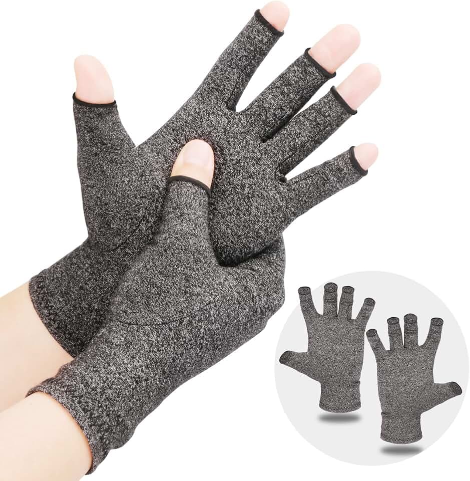Arthritis Kompressionshandschuhe für Damen und Herren, fingerlose Handschuhe, atmungsaktiver Stoff, bei Karpaltunnelsyndrom, Rheumatoid. Ideal auch als Arthrose Handschuhe mit Kompression